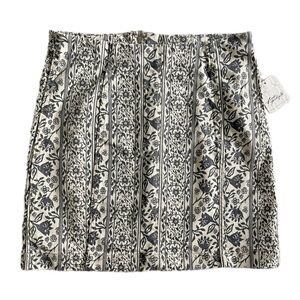 Free People Modern Femme Printed Denim Mini Skirt